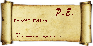 Pakó Edina névjegykártya